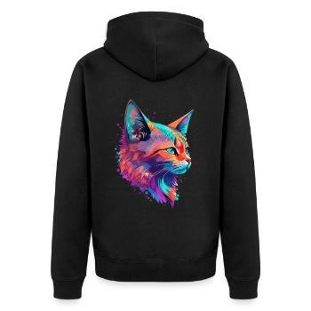 Cats Pet Art Cute Cat Cute Kitten - Unisex Premium Organic Zip Hoodie - black - Back - Nico (187cm)