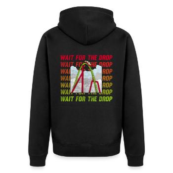 Wait For The Drop Roller Coaster - Unisex Premium Organic Zip Hoodie - black - Back - Nico (187cm)