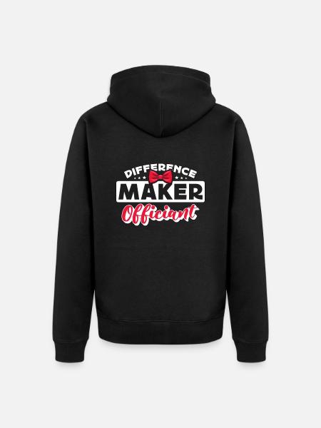 Officiant Difference Maker Officiant Minister - Unisex Premium Bio Zip Hoodie - Schwarz