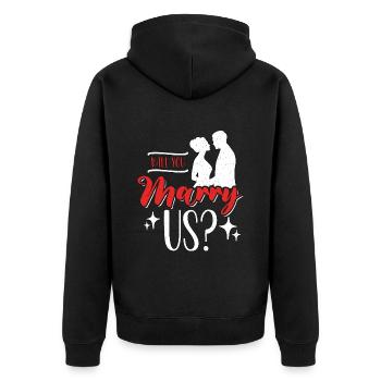 Officiant Will You Marry Us Marriage Officiant - Unisex Premium Organic Zip Hoodie - black - Back - Nico (187cm)
