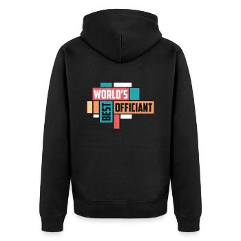 Officiant World's Best Officiant Wedding Minister - Unisex Premium Bio Zip Hoodie - Schwarz - Hinten - Nico (187cm)
