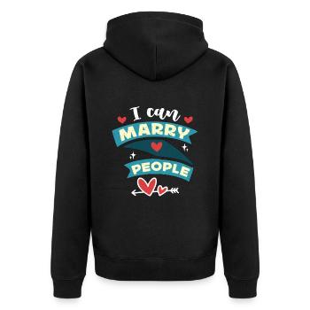 Officiant I Can Marry People Marriage Officiant - Unisex Premium Organic Zip Hoodie - black - Back - Nico (187cm)