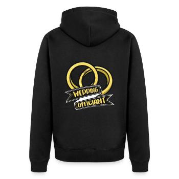 Officiant Wedding Officiant Counselor Ordained - Unisex Premium Organic Zip Hoodie - black - Back - Nico (187cm)
