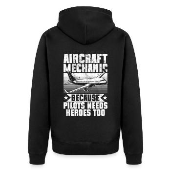 Mécanicien d’avion Cadeau Mécanicien d’avion - Veste à capuche bio Premium Unisexe - noir - Dos - Nico (187cm)