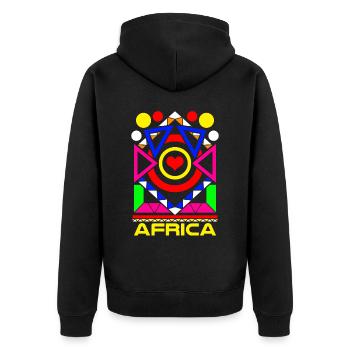 Afrique Coeur Africain - Veste à capuche bio Premium Unisexe - noir - Dos - Nico (187cm)