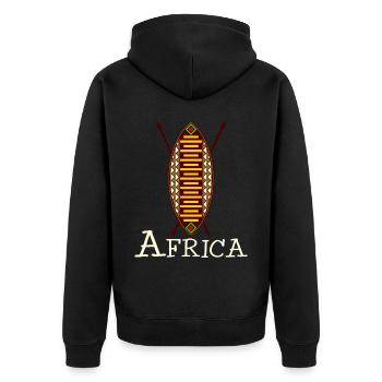 Afrique bouclier africain - Veste à capuche bio Premium Unisexe - noir - Dos - Nico (187cm)