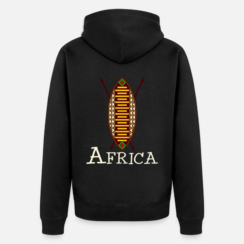 Afrique bouclier africain - Veste à capuche bio Premium Unisexe - noir