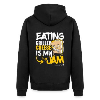 Love Grilled Cheese Please Cheesemaker Cheesy Food - Unisex Premium Organic Zip Hoodie - black - Back - Nico (187cm)