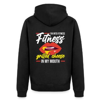 Liebe gegrillten Käse bitte Käsehersteller Käse Essen - Unisex Premium Bio Zip Hoodie - Schwarz - Hinten - Nico (187cm)