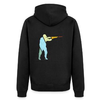 Hunter Rétro - Veste à capuche bio Premium Unisexe - noir - Dos - Nico (187cm)