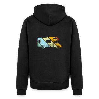 Camping-car rétro - Veste à capuche bio Premium Unisexe - noir - Dos - Nico (187cm)