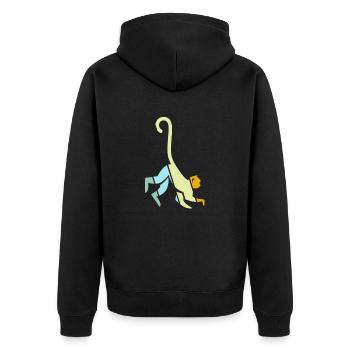 Singe Rétro - Veste à capuche bio Premium Unisexe - noir - Dos - Nico (187cm)