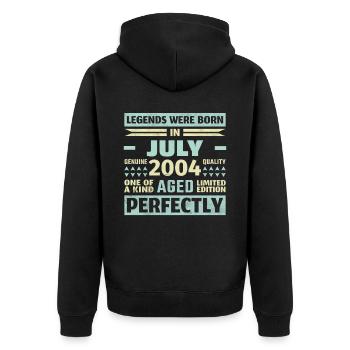19th Birthday July Vintage 2005 Vintage - Unisex Premium Organic Zip Hoodie - black - Back - Nico (187cm)