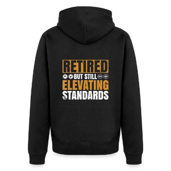 Aufzugsmechaniker-design Für Einen Pensionierten - Unisex Premium Organic Zip Hoodie - black - Back - Nico (187cm)