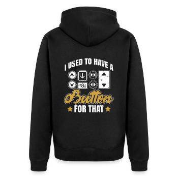 Aufzugsmechaniker-design Für Einen - Unisex Premium Organic Zip Hoodie - black - Back - Nico (187cm)