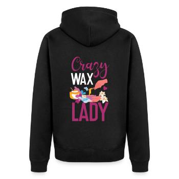Cute Esthetician Skincare - Unisex Premium Bio Zip Hoodie - Schwarz - Hinten - Nico (187cm)