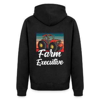 Chef Fermier Agriculteur - Veste à capuche bio Premium Unisexe - noir - Dos - Nico (187cm)
