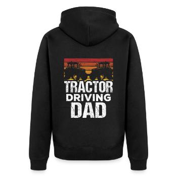 Tractor Driving Father Farmer Farm Farmer - Unisex Premium Organic Zip Hoodie - black - Back - Nico (187cm)