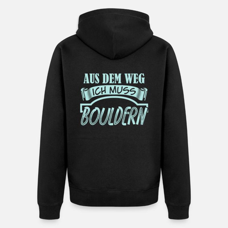 Bouldern Bergsteigen Klettern - Unisex Premium Bio Zip Hoodie - Schwarz