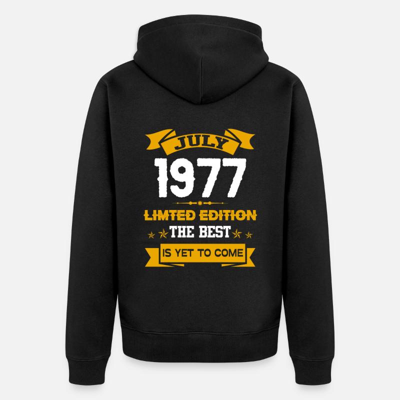 Juillet 1977 Cadeau d’anniversaire - Veste à capuche bio Premium Unisexe - noir