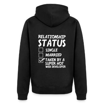 Web Developer Web Developer Funny - Unisex Premium Organic Zip Hoodie - black - Back - Nico (187cm)