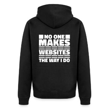 Web Entwickler Webdeveloper Witzig - Unisex Premium Bio Zip Hoodie - Schwarz - Hinten - Nico (187cm)
