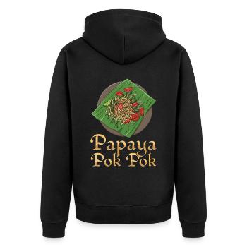 I'm just here for Som Tum Thai Food Lover - Unisex Premium Organic Zip Hoodie - black - Back - Nico (187cm)