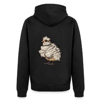 Silkie Smooth Chinese Silk Poulet - Veste à capuche bio Premium Unisexe - noir - Dos - Nico (187cm)