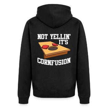 Funny Cornhole Corn Hole - Unisex Premium Organic Zip Hoodie - black - Back - Nico (187cm)