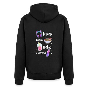 Thé à bulles - Veste à capuche bio Premium Unisexe - noir - Dos - Nico (187cm)