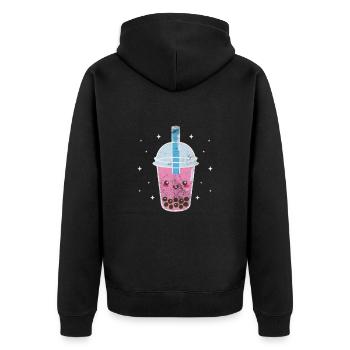 Bubble Tea Boba Tea Kawaii Cadeau - Veste à capuche bio Premium Unisexe - noir - Dos - Nico (187cm)