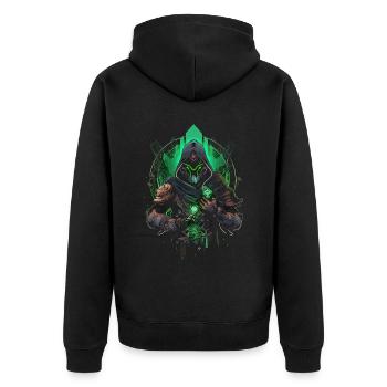 Epic Gamer Guardian détient un plus vert - Veste à capuche bio Premium Unisexe - noir - Dos - Nico (187cm)