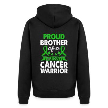 Brother Of The Bile Duct Cancer Warrior Consciousness - Unisex Premium Organic Zip Hoodie - black - Back - Nico (187cm)