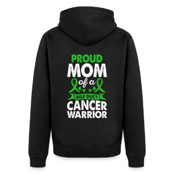 Mother Of The Bile Duct Cancer Warrior Consciousness - Unisex Premium Organic Zip Hoodie - black - Back - Nico (187cm)