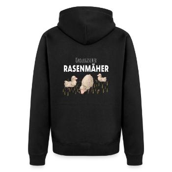 Ökologisch Gärtnern Schäfer Schaf Landwirt - Unisex Premium Bio Zip Hoodie - Schwarz - Hinten - Nico (187cm)