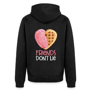 Friends don't lie - Unisex Premium Organic Zip Hoodie - black - Back - Nico (187cm)