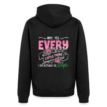 Wedding Planner Why Yes Every Little Thing Planner - Unisex Premium Bio Zip Hoodie - Schwarz - Hinten - Nico (187cm)