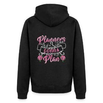Wedding Planners Gonna Plan Wedding Coordinator - Unisex Premium Bio Zip Hoodie - Schwarz - Hinten - Nico (187cm)