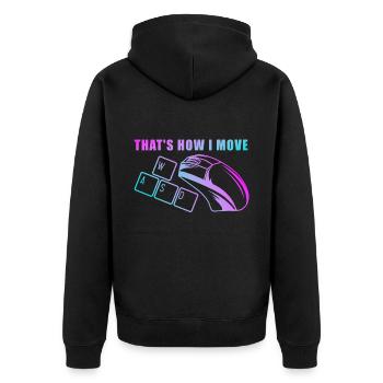 Ordinateur drôle PC disant C’est comme ça que je me déplace - Veste à capuche bio Premium Unisexe - noir - Dos - Nico (187cm)