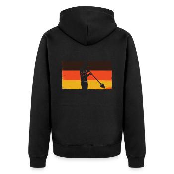 Glasbläser Deutsche Flagge - Glasbläser Glasbläser - Unisex Premium Bio Zip Hoodie - Schwarz - Hinten - Nico (187cm)