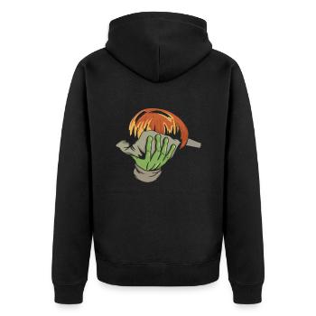 Glasblasen Alien Glasbläser - Unisex Premium Bio Zip Hoodie - Schwarz - Hinten - Nico (187cm)