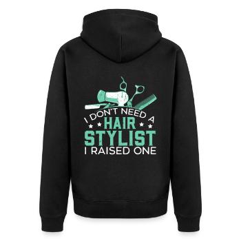 Coiffeur Coupe de cheveux Coiffeur Barbier Barbier - Veste à capuche bio Premium Unisexe - noir - Dos - Nico (187cm)