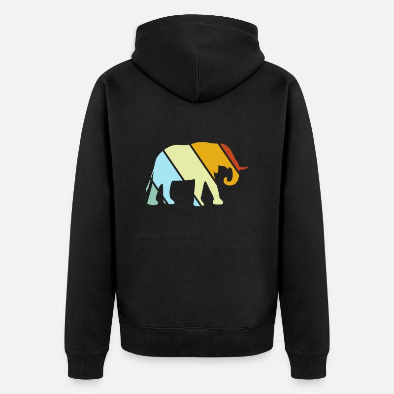 Éléphant Rétro - Veste à capuche bio Premium Unisexe - noir
