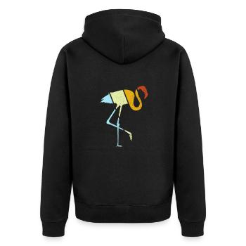 Flamant rose Rétro - Veste à capuche bio Premium Unisexe - noir - Dos - Nico (187cm)