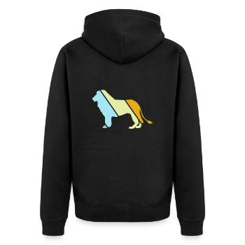 Lion rétro - Veste à capuche bio Premium Unisexe - noir - Dos - Nico (187cm)