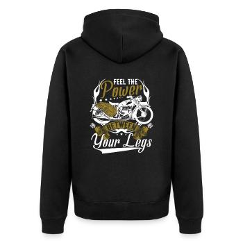Motorcycle Rider Funny - Unisex Premium Organic Zip Hoodie - black - Back - Nico (187cm)