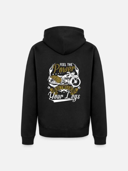 Motorcycle Rider Funny - Unisex Premium Organic Zip Hoodie - black