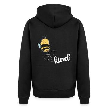 Bee Kind Bienenfreund Imker Bienenzüchter Honig - Unisex Premium Bio Zip Hoodie - Schwarz - Hinten - Nico (187cm)