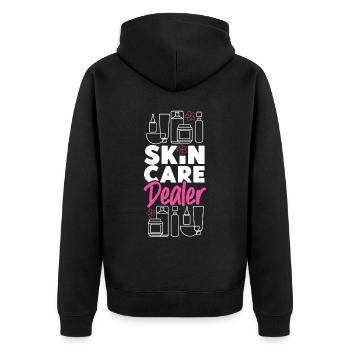 Cute Licensed Esthetician Skincare - Unisex Premium Bio Zip Hoodie - Schwarz - Hinten - Nico (187cm)