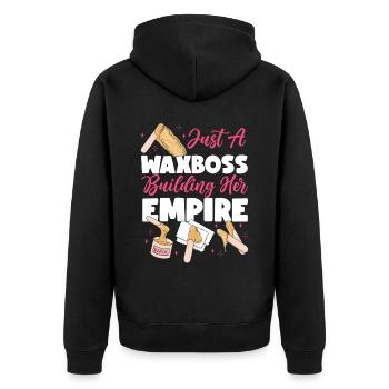 Cute Esthetician Skincare - Unisex Premium Bio Zip Hoodie - Schwarz - Hinten - Nico (187cm)